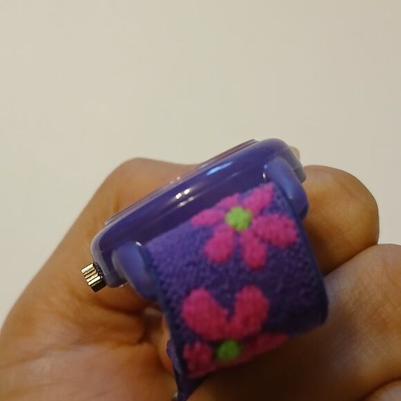 Timex 29mm Elastic Fabric Kids Purple Floral Watch Easy-To-Read Dial WR 30M - Picture 15 of 15
